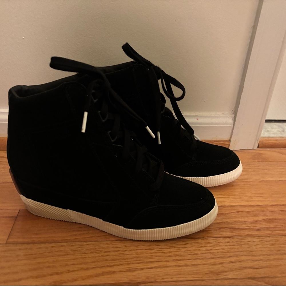 Sorel Black High-Top Women's wedge Sneakers